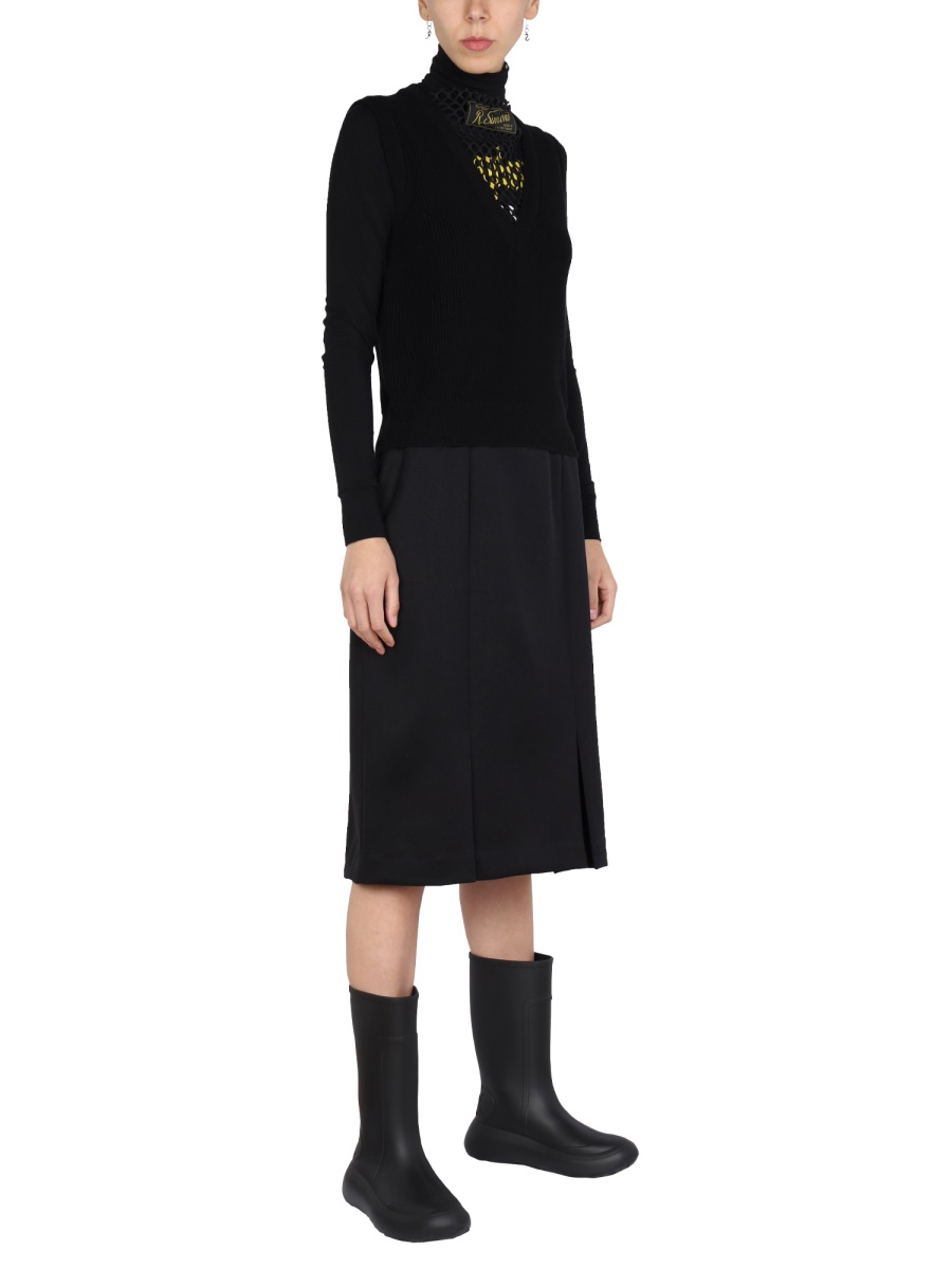 Raf Simons STRAIGHT CUT SKIRT Zwart