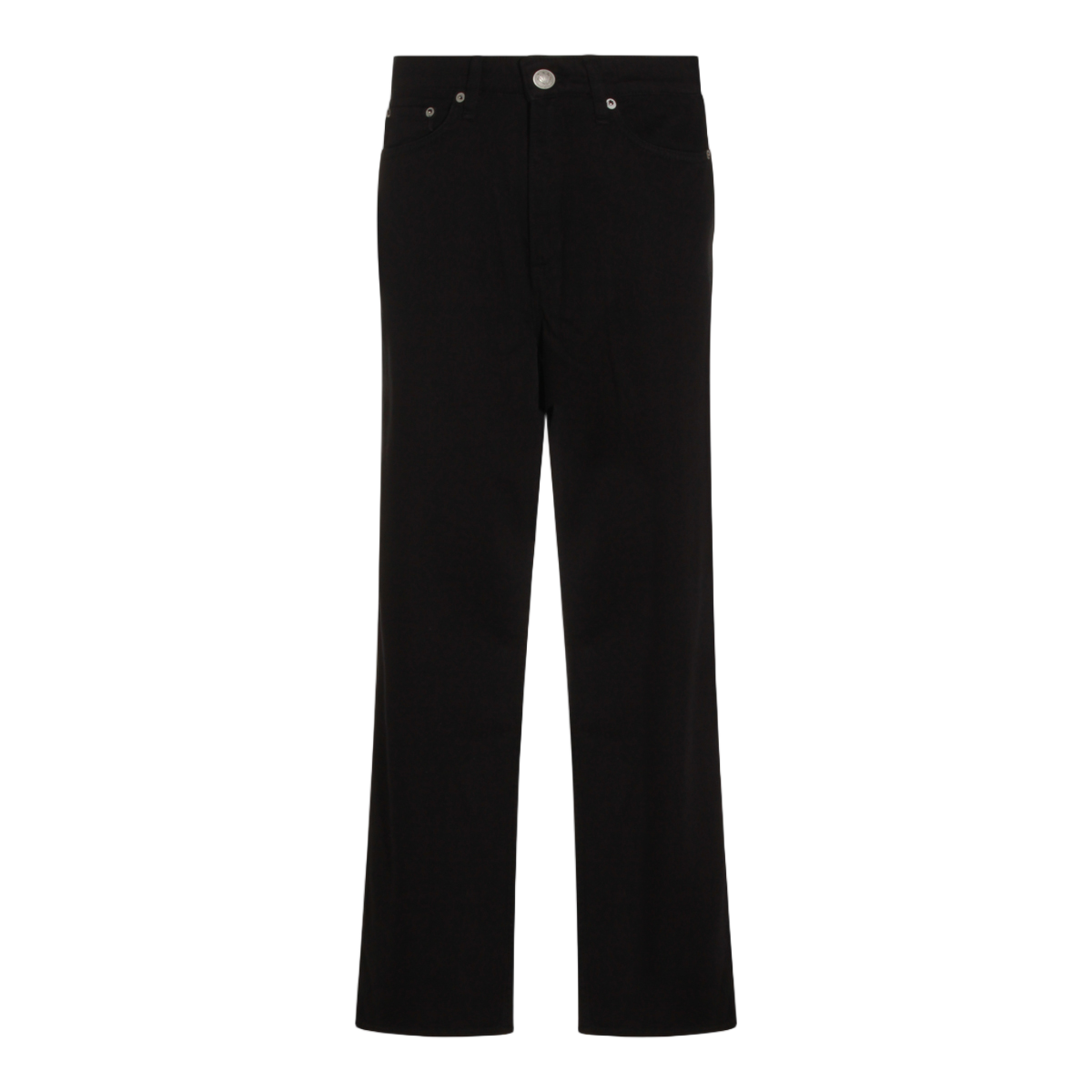 Rag & Bone Straight-Leg Black Jeans With Mid-Rise Waist And Minimalist Design Zwart