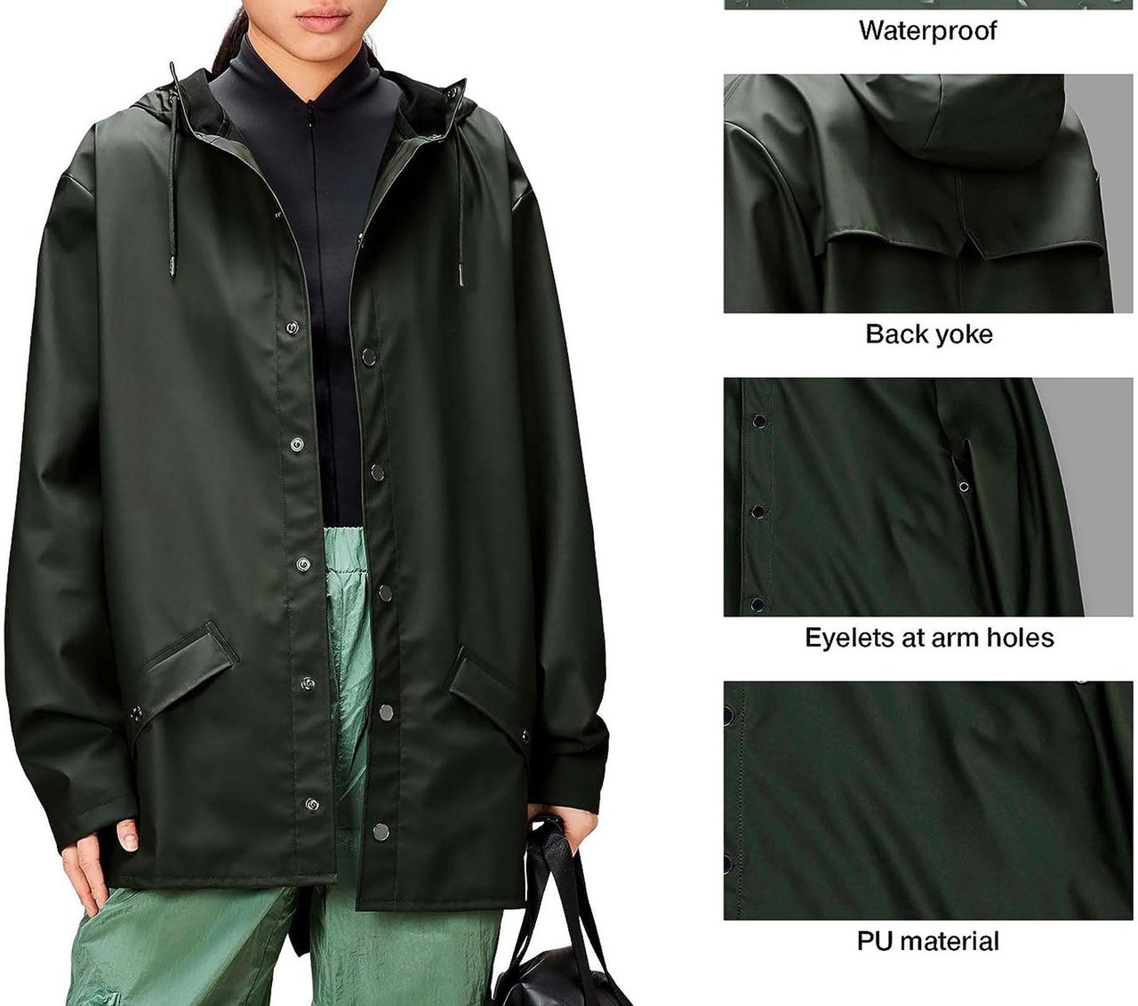 Rains Coats Green Groen