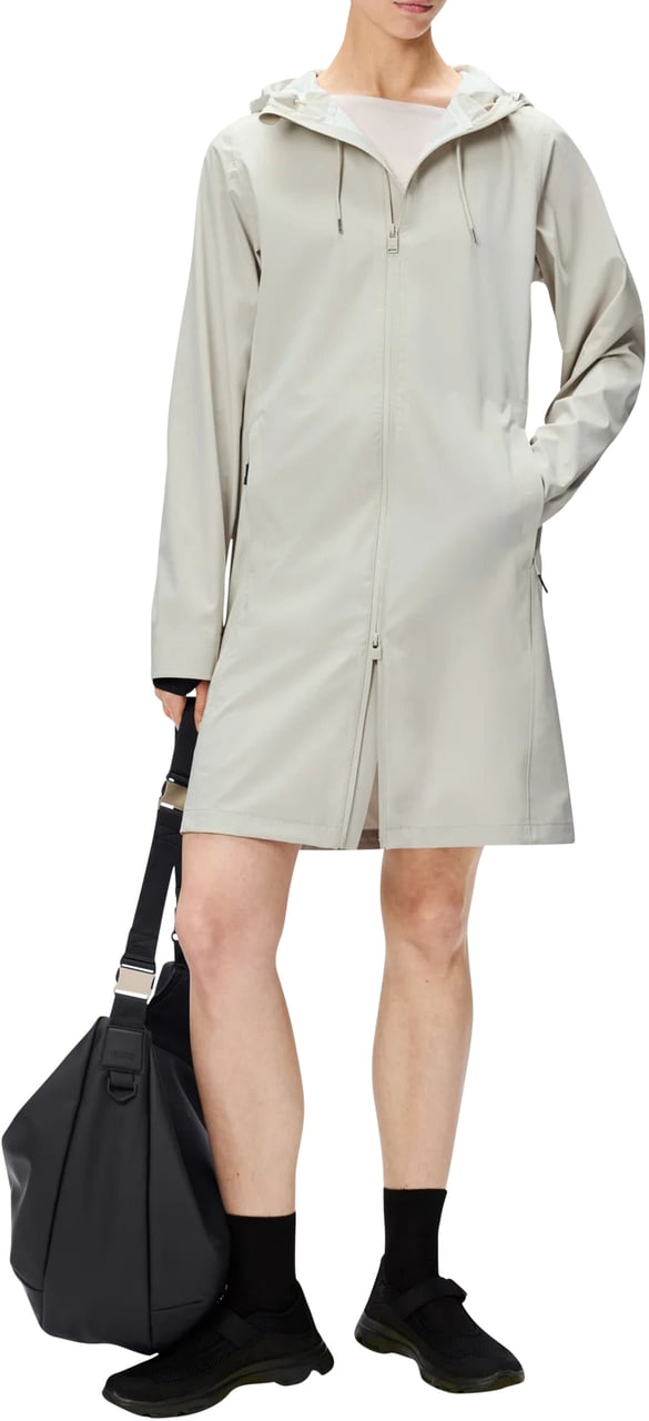 Rains Rains Suva Hardshell Long W Jacket Regenjas Lichtgrijs 12440 Grijs