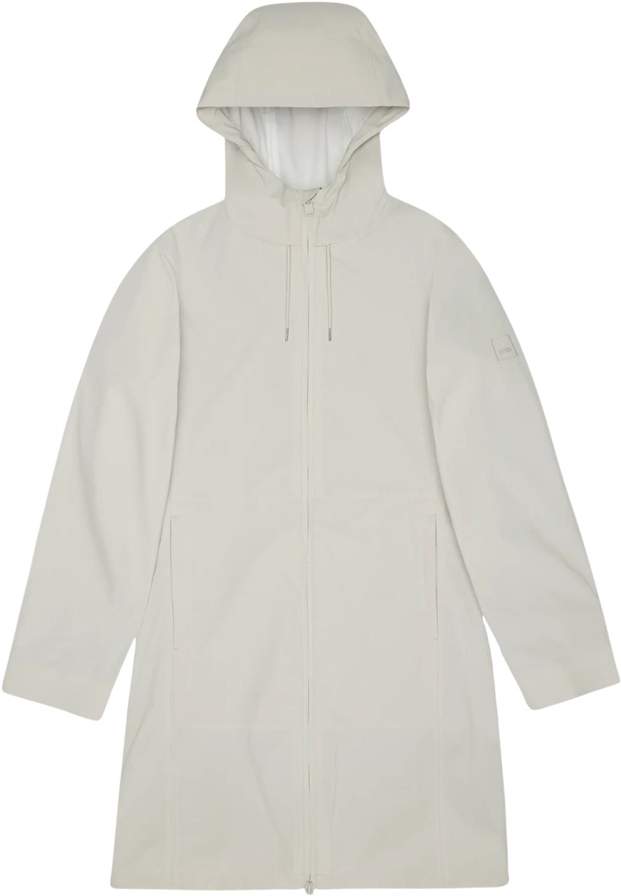 Rains Rains Suva Hardshell Long W Jacket Regenjas Lichtgrijs 12440 Grijs