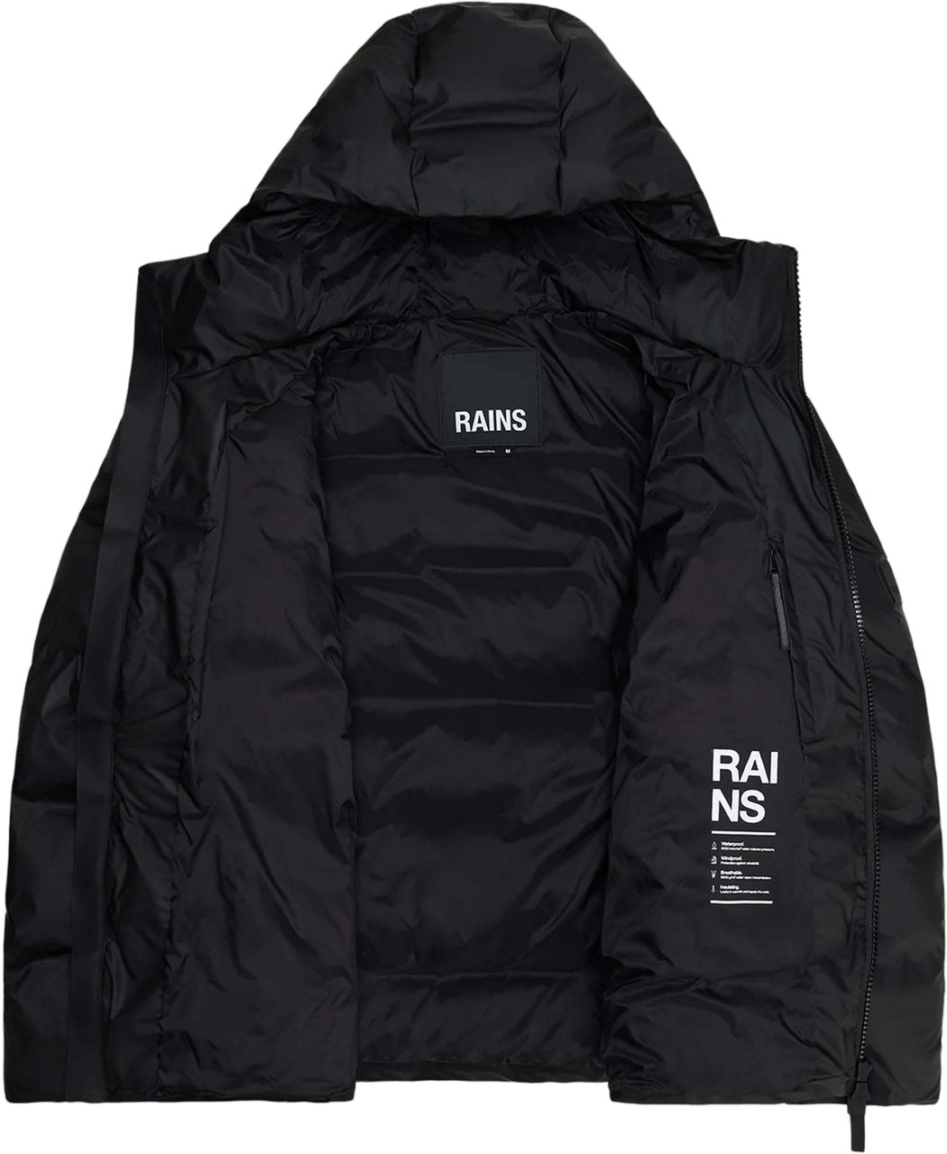 Rains Alta Puffer Jas W3T3 Zwart