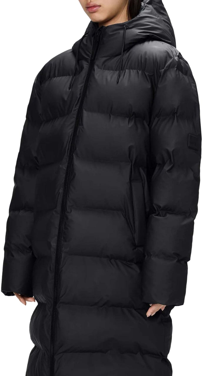 Rains Alta Lange Puffer Jas W3T4 Zwart