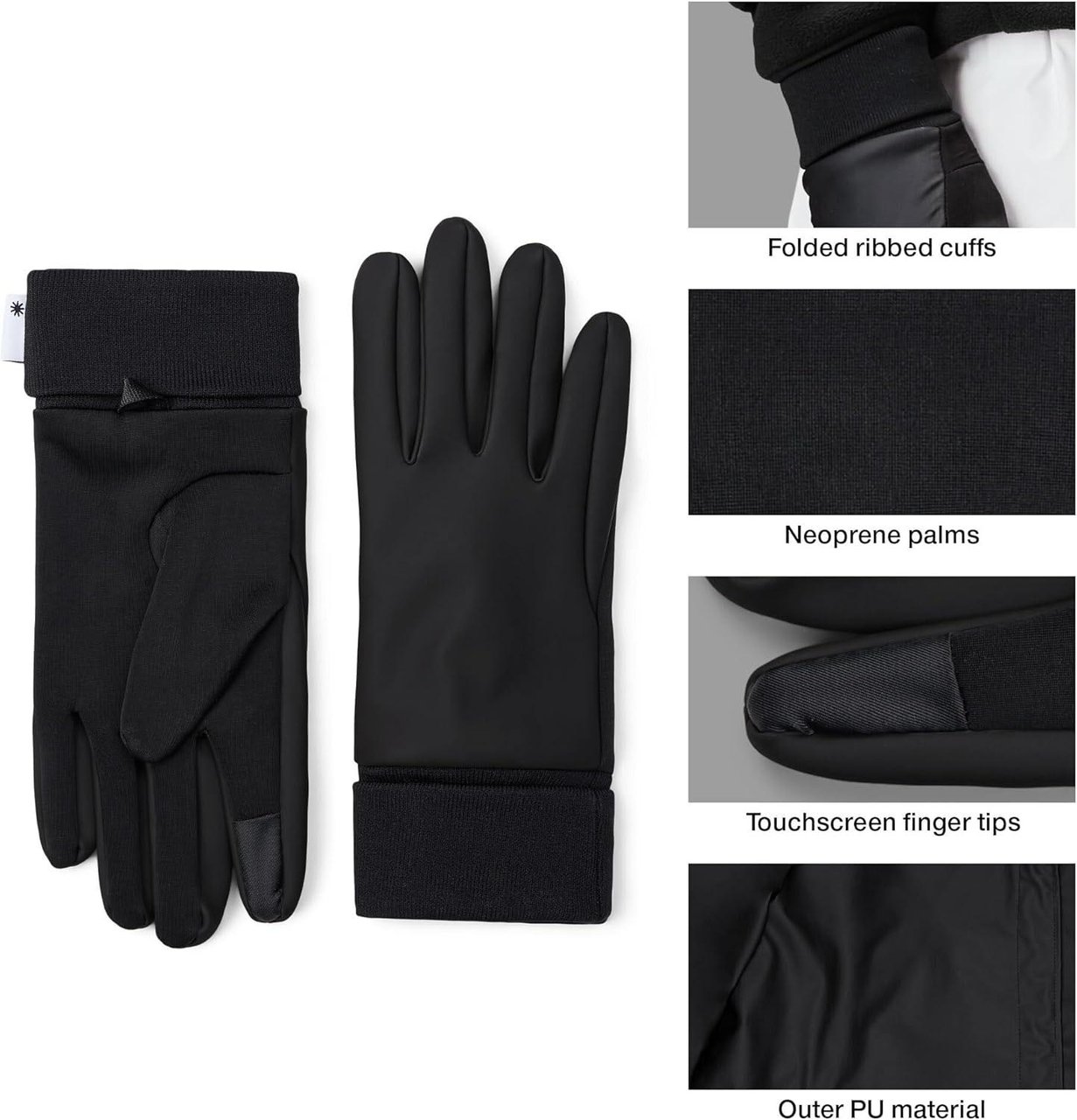Rains Gloves Black Zwart
