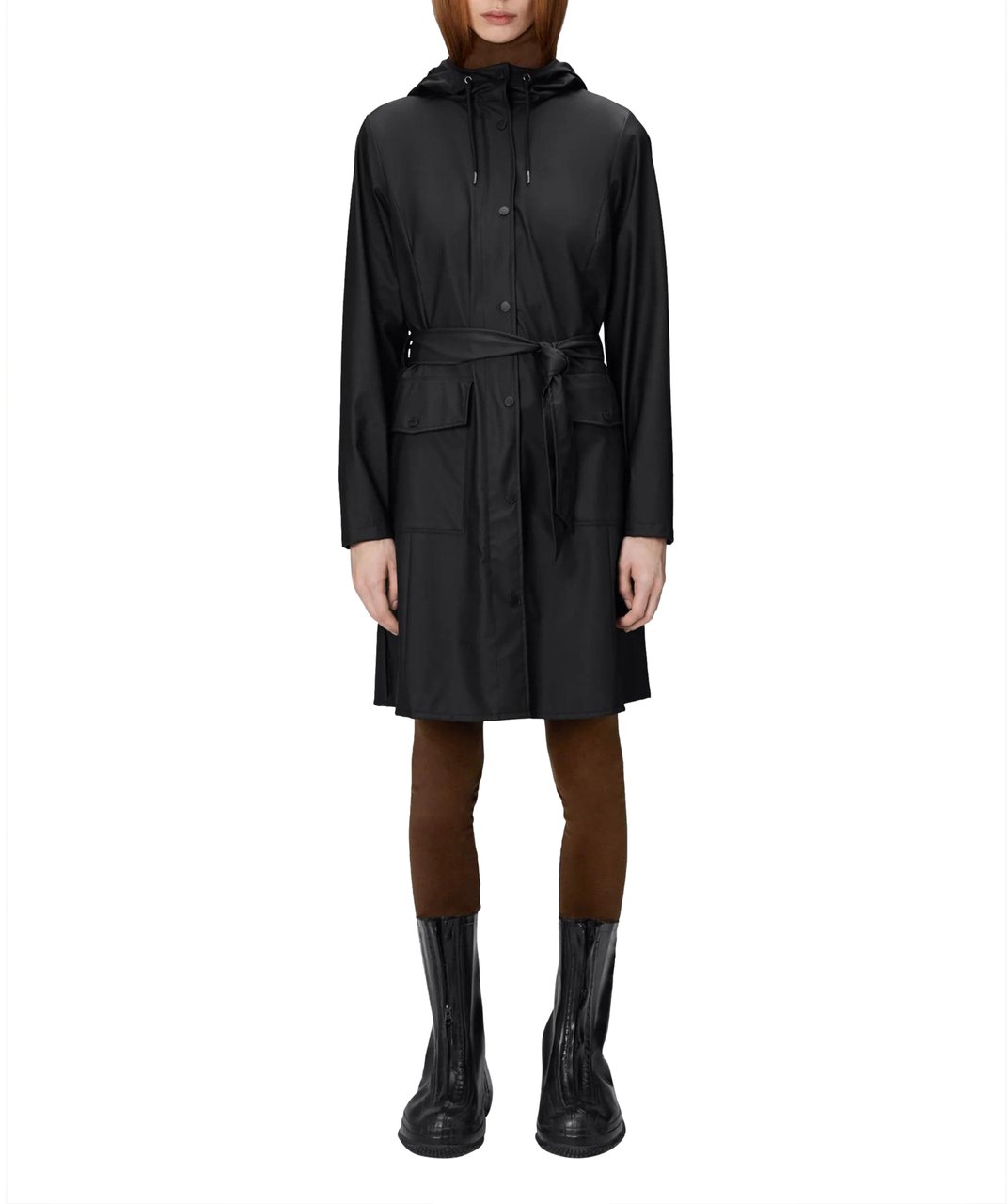 Rains Rains Curve W Trenchcoats Zwart 18130 Curve W Zwart