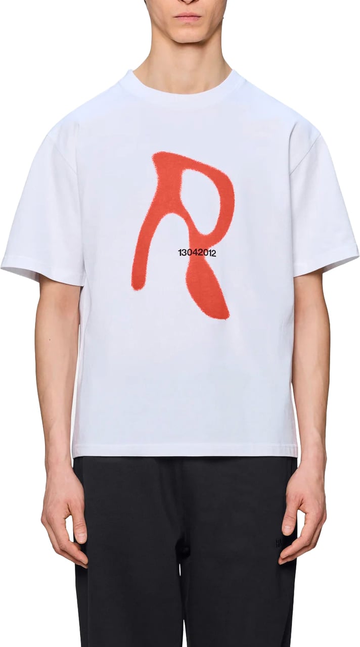 Rains T-Shirt Classic Blurred Bianca Blauw