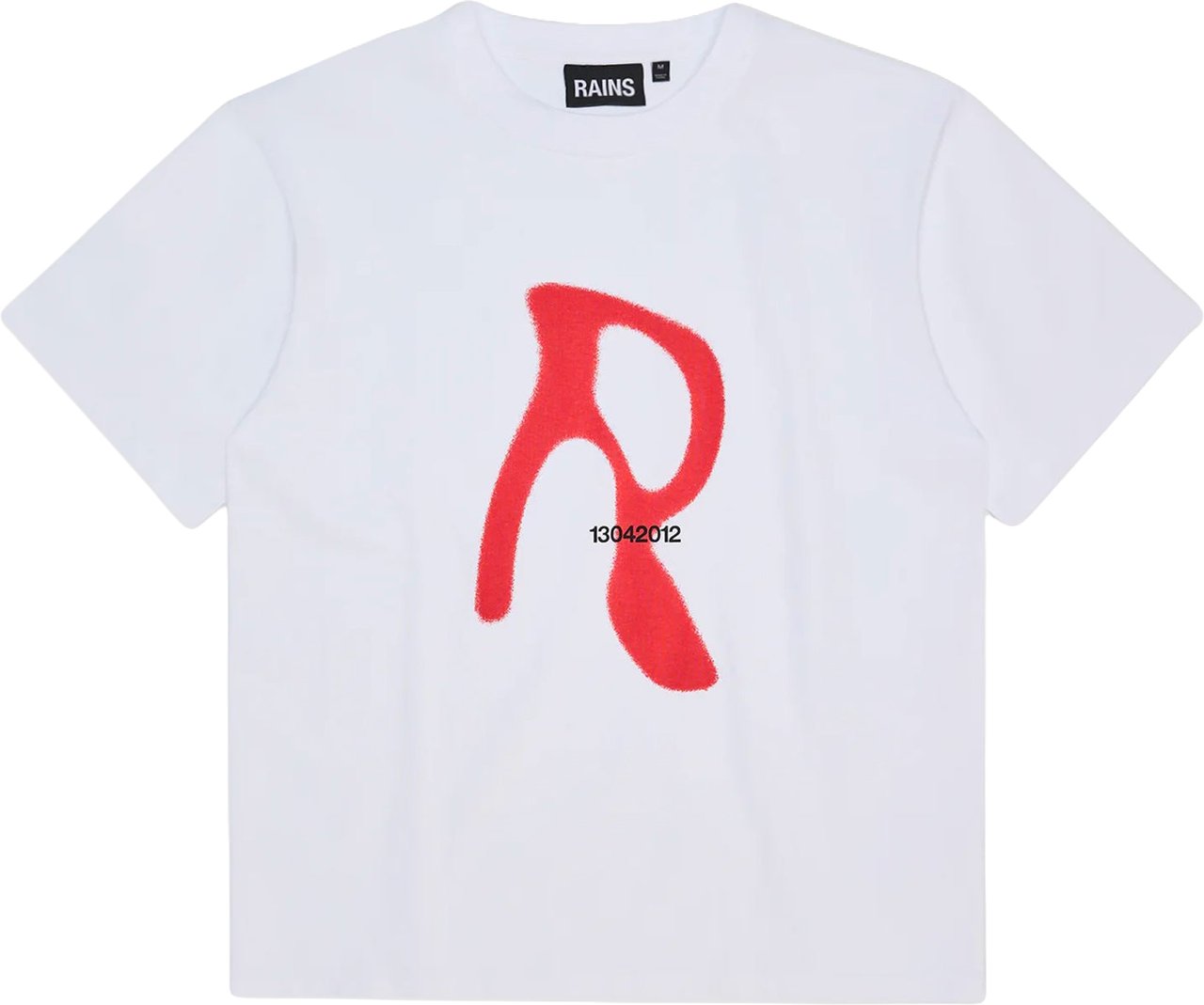 Rains T-Shirt Classic Blurred Bianca Blauw