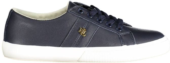 Ralph Lauren Blue Leather Women Sneaker Blauw