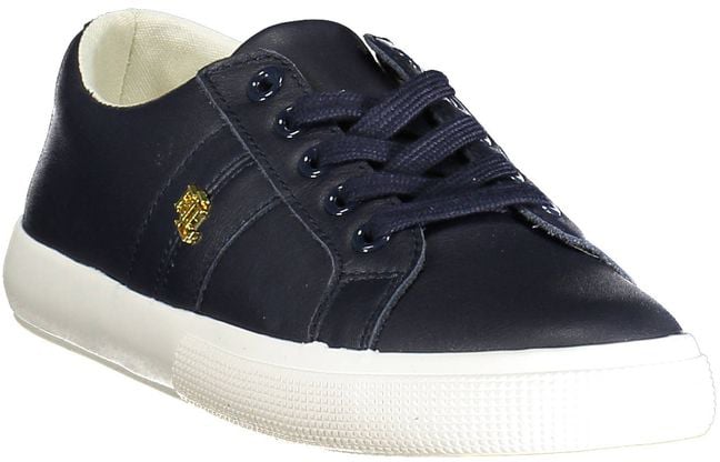 Ralph Lauren Blue Leather Women Sneaker Blauw