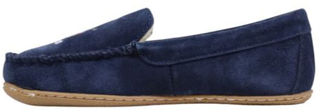 Ralph Lauren Blue Suede Leather Slippers Blauw