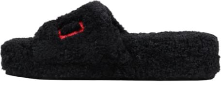 Ralph Lauren Black Textile Slippers Zwart