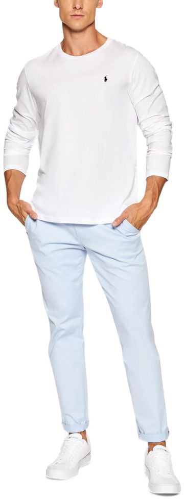 Ralph Lauren White Cotton Long Sleeve T-Shirt Wit