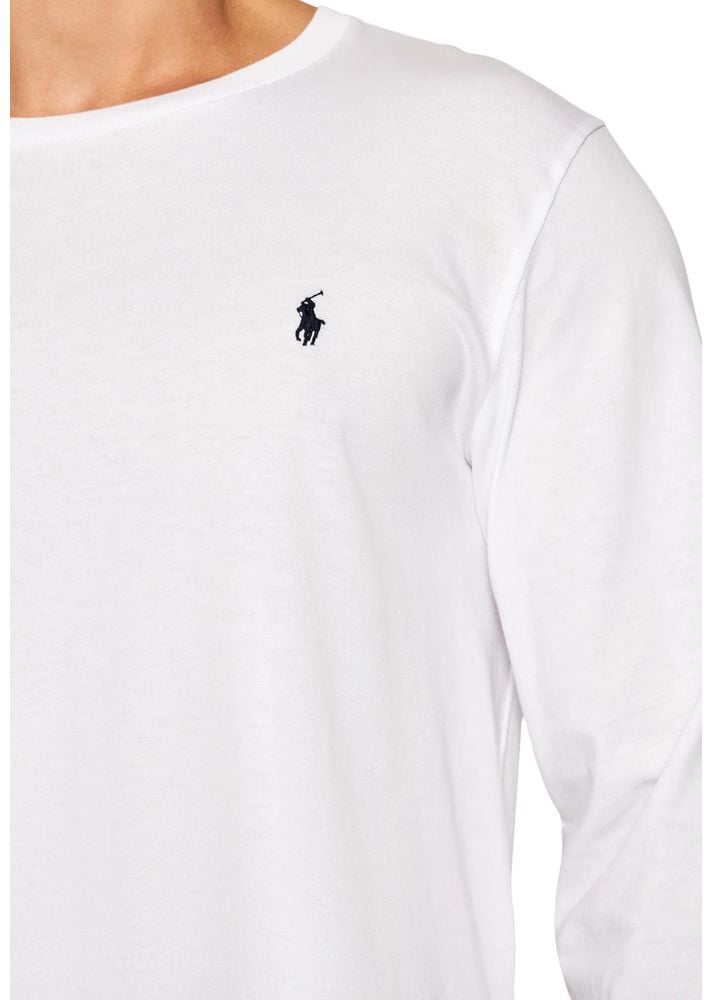 Ralph Lauren White Cotton Long Sleeve T-Shirt Wit