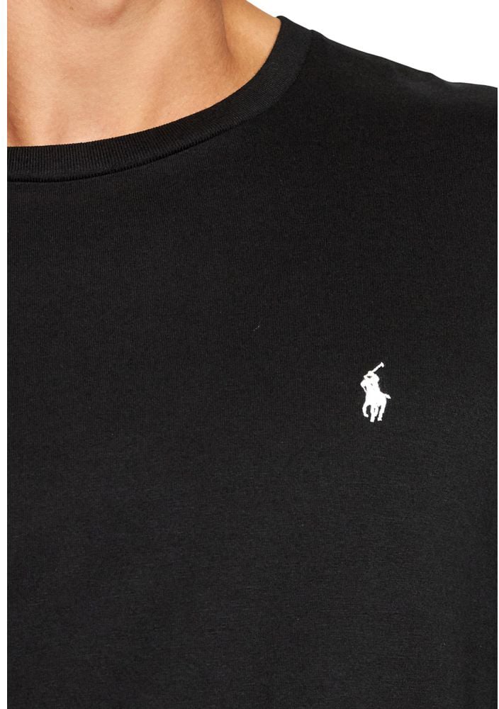 Ralph Lauren Black Cotton Long Sleeve T-Shirt Zwart