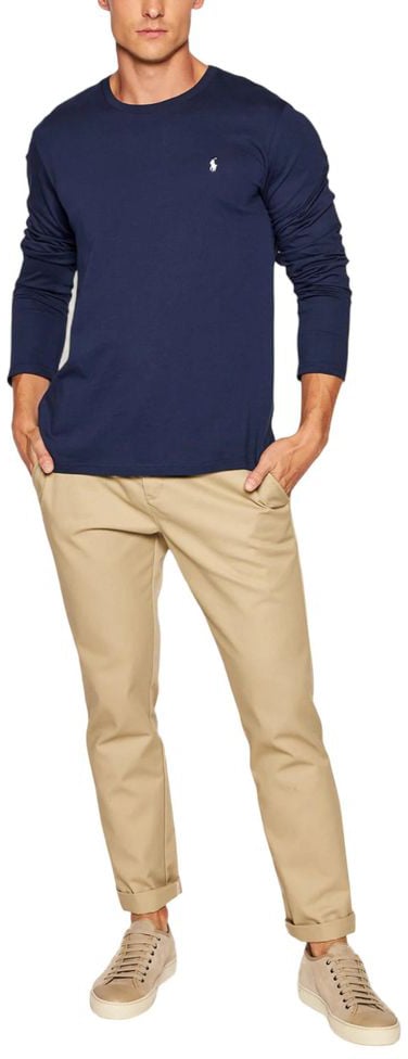 Ralph Lauren Blue Cotton Long Sleeve T-Shirt Blauw