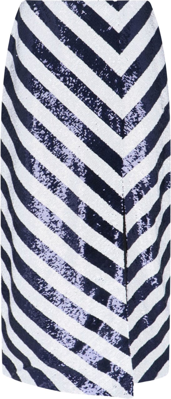 Ralph Lauren Sequin Midi Skirt – Blue & White Blauw