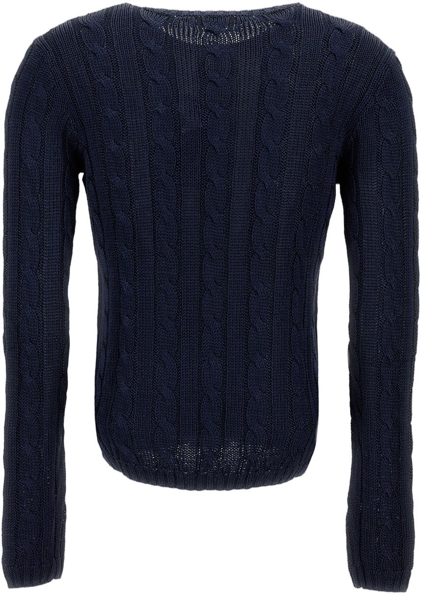 Ralph Lauren Cable Knit Crewneck Pullover Sweater Blauw