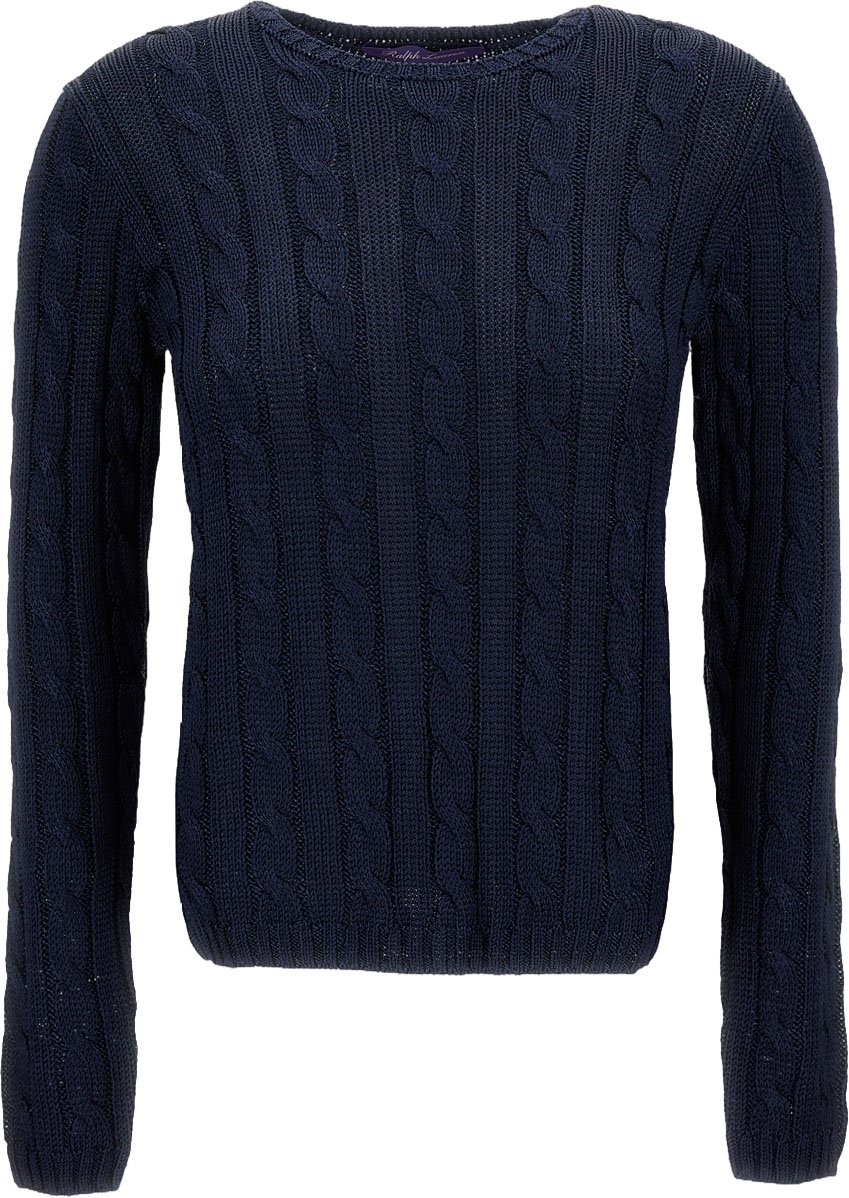 Ralph Lauren Cable Knit Crewneck Pullover Sweater Blauw
