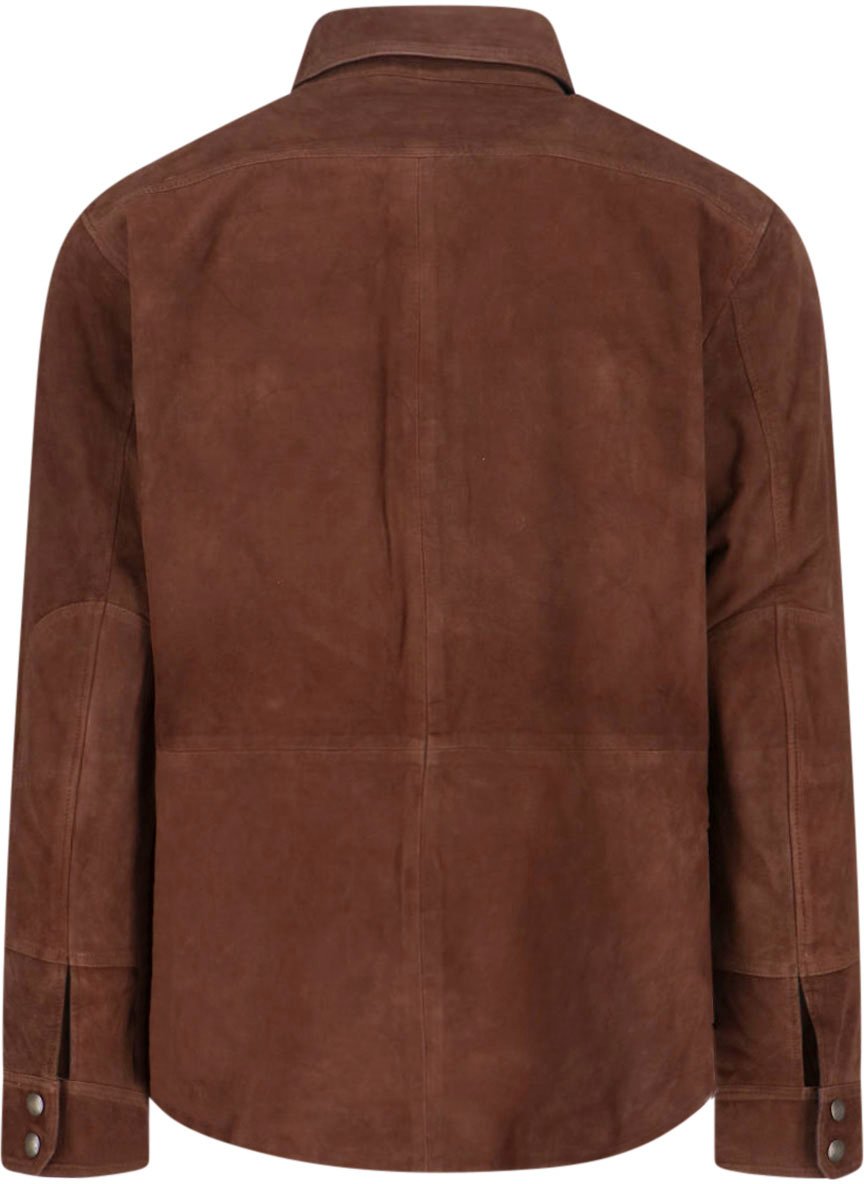 Ralph Lauren Structured Brown Jacket with Front Zipper Closure Bruin