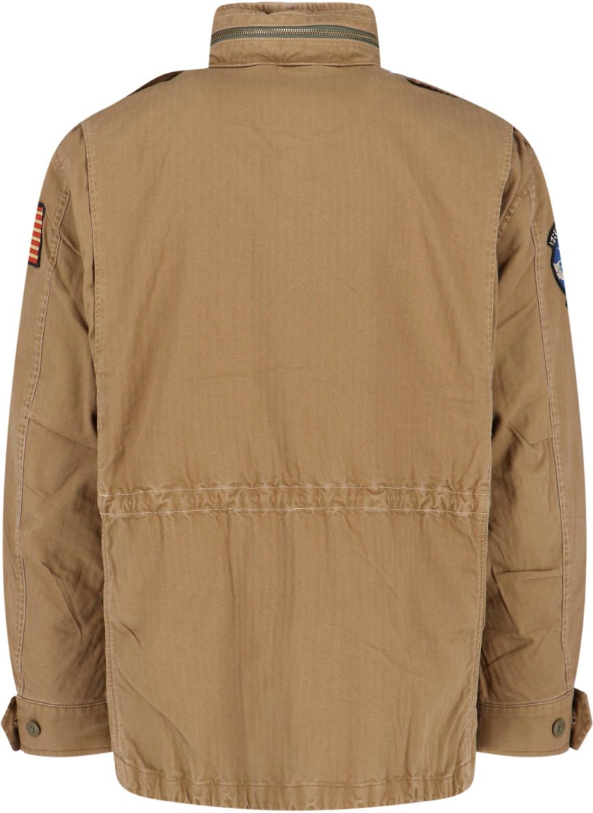Ralph Lauren Structured Brown Jacket With Front Zipper And Functional Pockets Bruin