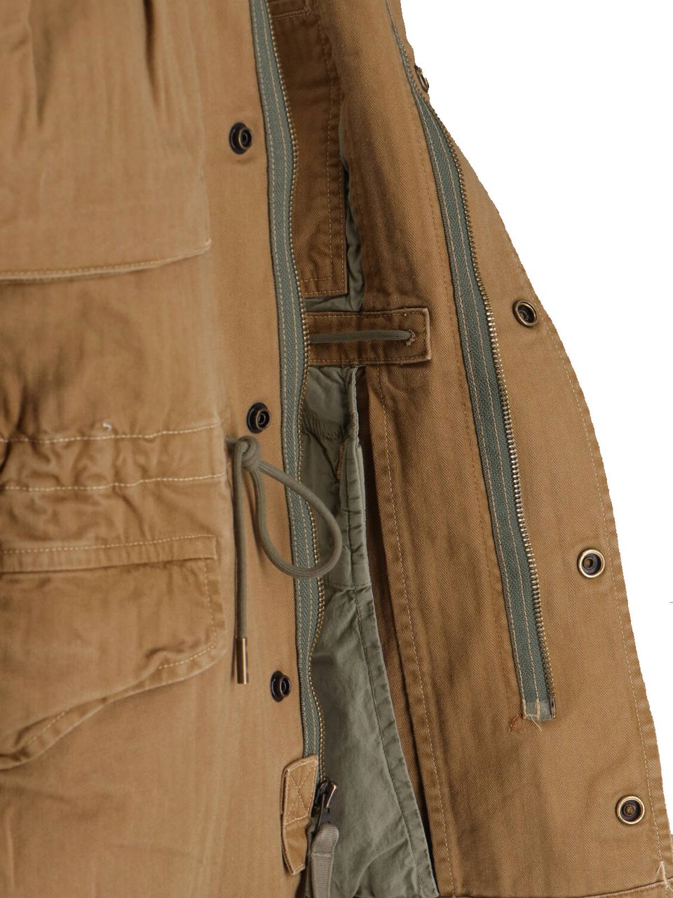Ralph Lauren Structured Brown Jacket With Front Zipper And Functional Pockets Bruin