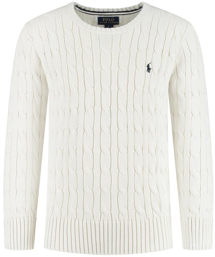 Ralph Lauren Ls Cable Cn-tops-sweater Wit