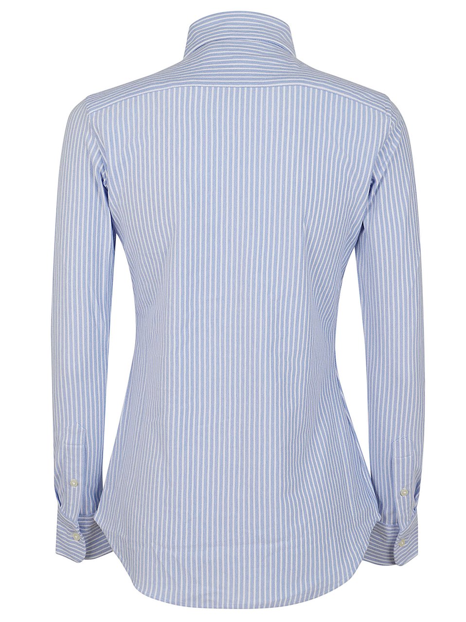 Ralph Lauren Long Sleeve Striped Knit Polo with Point Collar Blauw