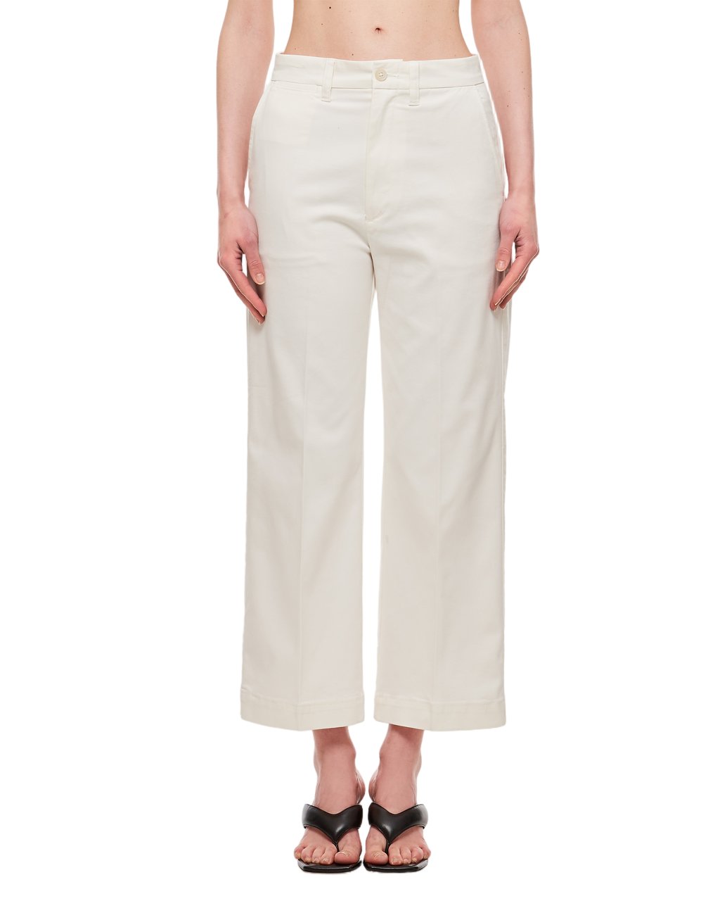 Ralph Lauren High-Waisted Wide-Leg Chinos with Minimalist Design Wit