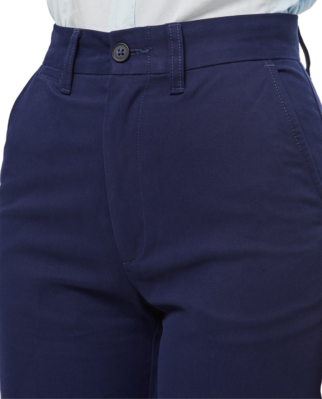 Ralph Lauren High-Waisted Cropped Chino Pants with Wide Leg Silhouette Blauw