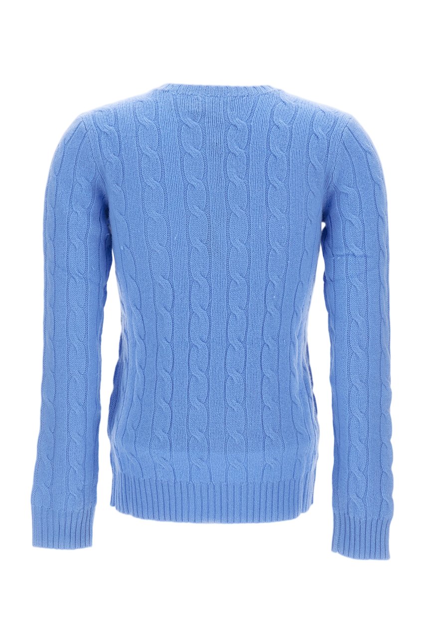 Ralph Lauren Classic Cable Knit Crewneck Sweater In Luxurious Wool Blauw