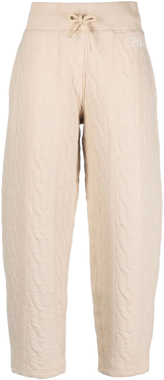 Ralph Lauren Cable Quilted Logo Trousers Beige