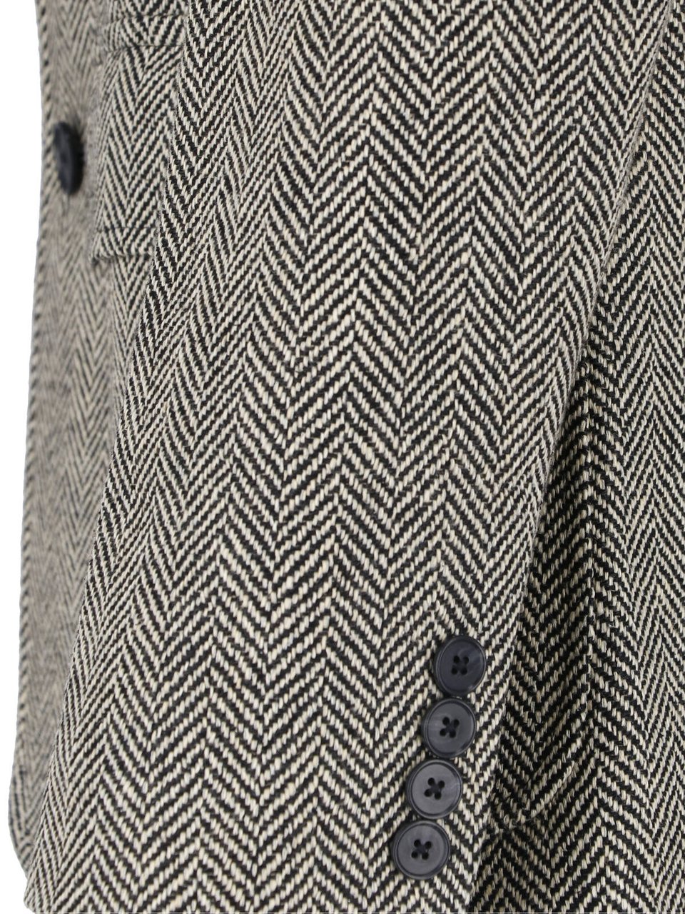 Ralph Lauren Tailored Herringbone Jacket with Notched Lapel Grijs