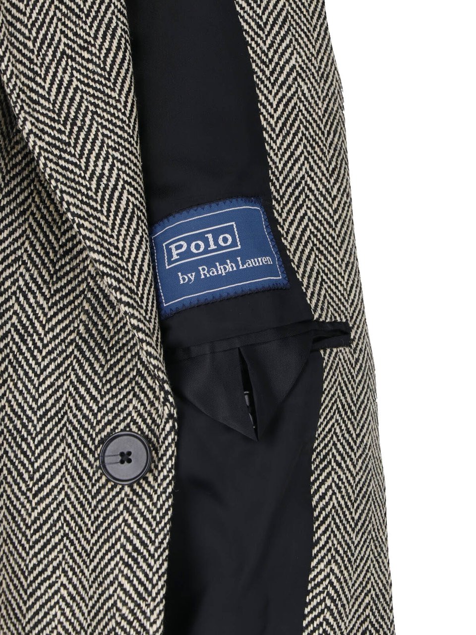 Ralph Lauren Tailored Herringbone Jacket with Notched Lapel Grijs