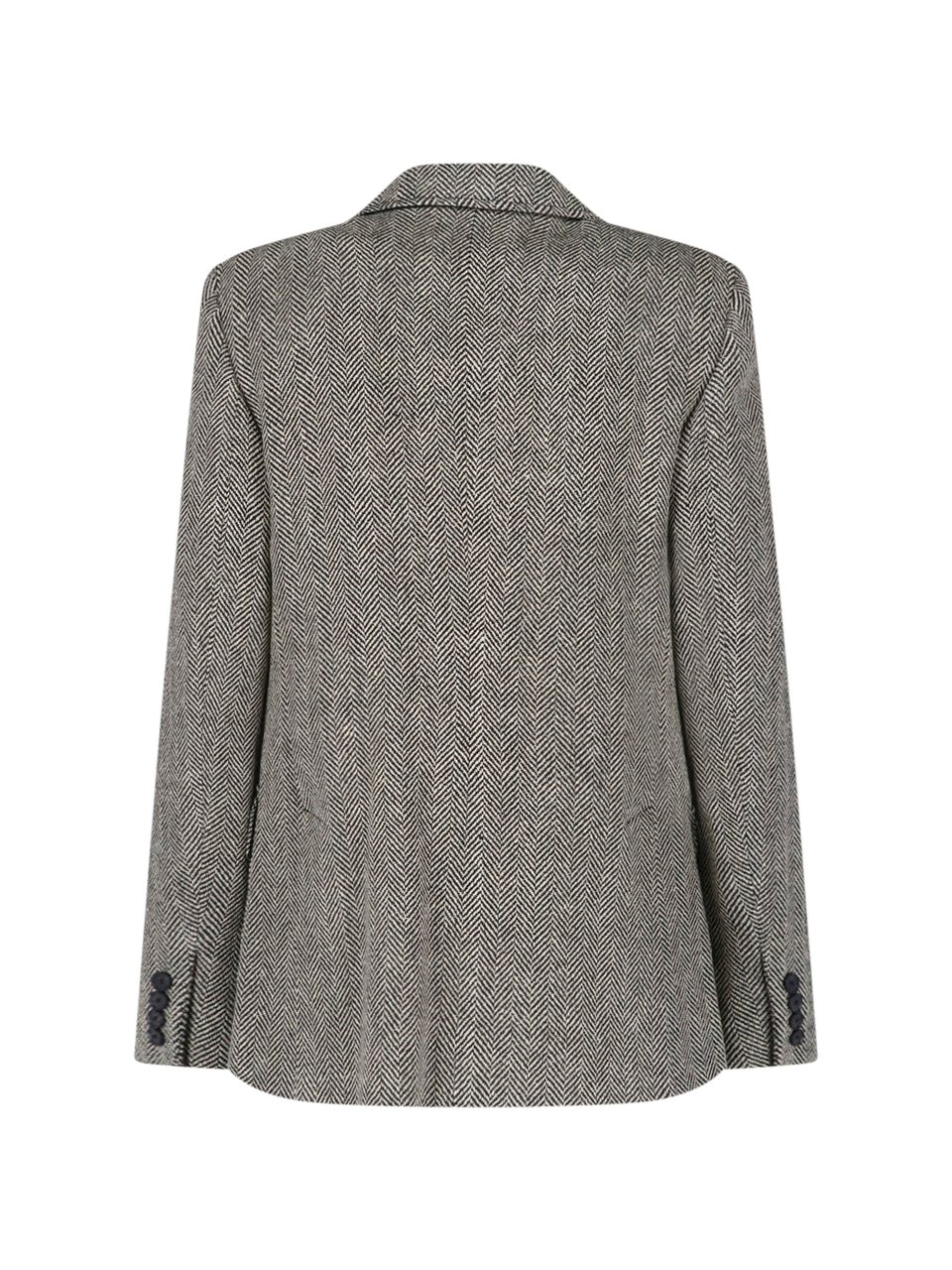 Ralph Lauren Tailored Herringbone Jacket with Notched Lapel Grijs