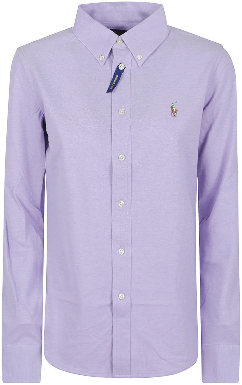 Ralph Lauren POLO RALPH LAUREN LS KNT OX ST-LONG SLEEVE-BUTTON FRONT SHIRT Paars
