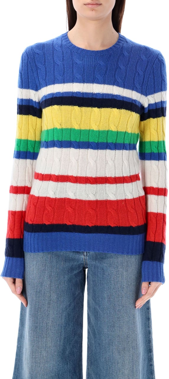 Ralph Lauren Julianna Cachemire Stripe Rosso Rood