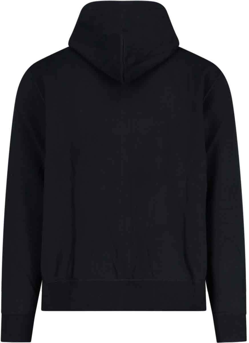 Ralph Lauren Zip-Up Hoodie with Drawstring Hood and Iconic Embroidery Zwart