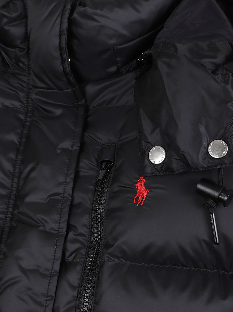 Ralph Lauren Down jacket with logo Zwart