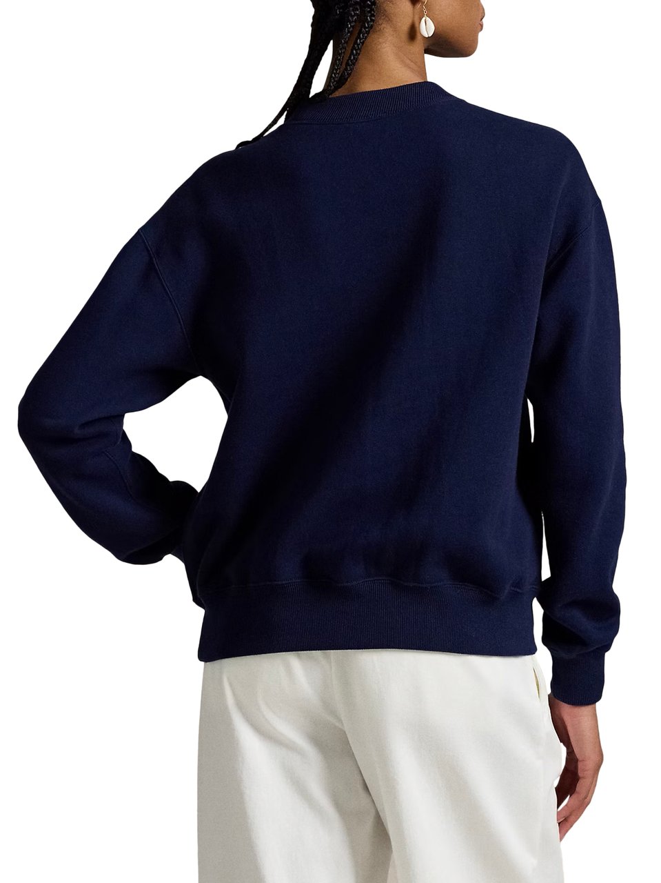 Ralph Lauren Relaxed Fit Crew Neck Sweater with Embroidered Logo Zwart