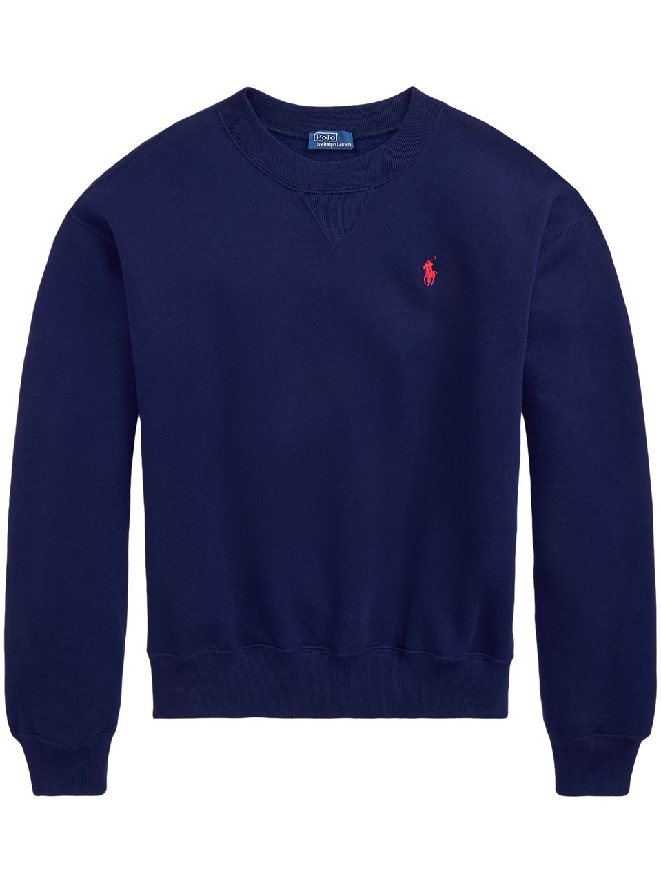 Ralph Lauren Relaxed Fit Crew Neck Sweater with Embroidered Logo Zwart