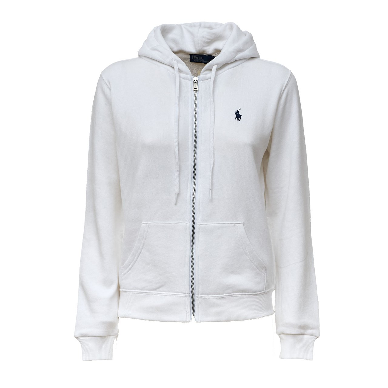 Ralph Lauren Soft Cotton Fleece Full-Zip Hoodie with Embroidered Logo Wit