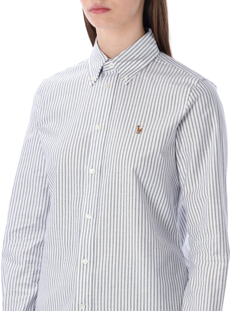 Ralph Lauren Oxford Shirt Stripe Btn Down White Heritage Royal Stripe Wit