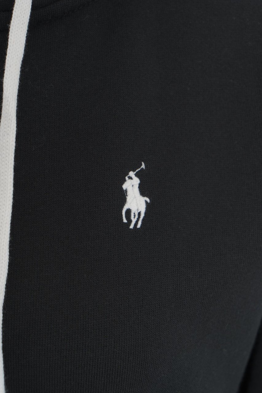Ralph Lauren Zip hoodie with logo embroidery Zwart