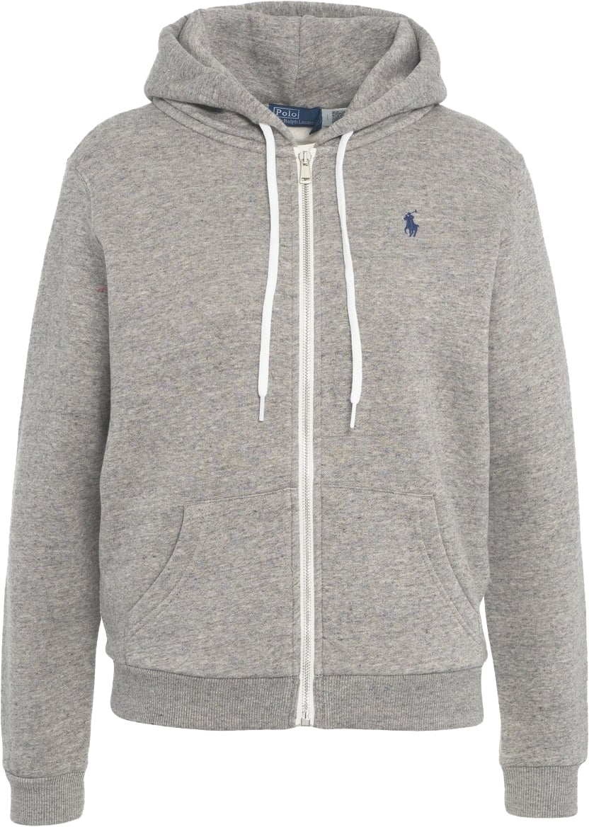 Ralph Lauren Zip hoodie with logo embroidery Beige