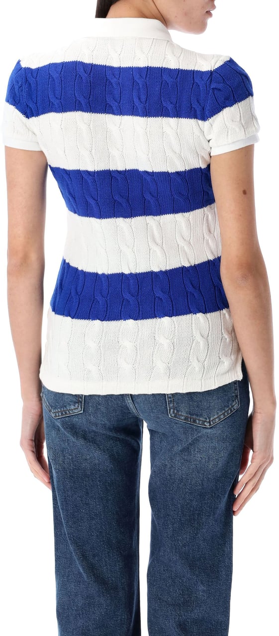 Ralph Lauren Polo Knit Cable Stripes White Cruise Royal Wit