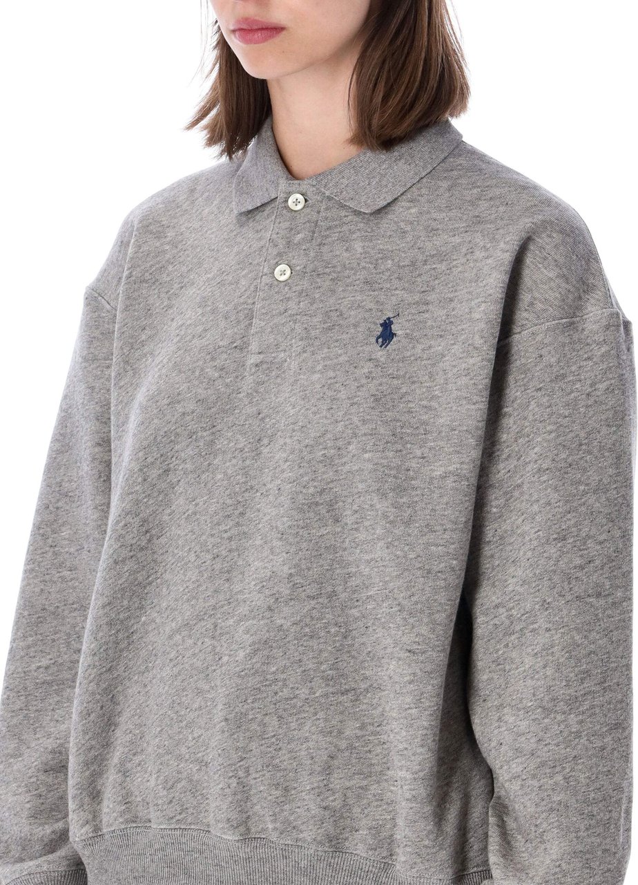 Ralph Lauren Classic Polo Sweatshirt Logo Dark Vintage Heather Grijs