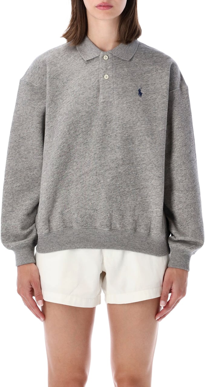 Ralph Lauren Classic Polo Sweatshirt Logo Dark Vintage Heather Grijs