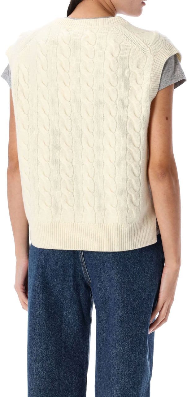 Ralph Lauren Cable Knit Vest White - Authentic Cream Wit