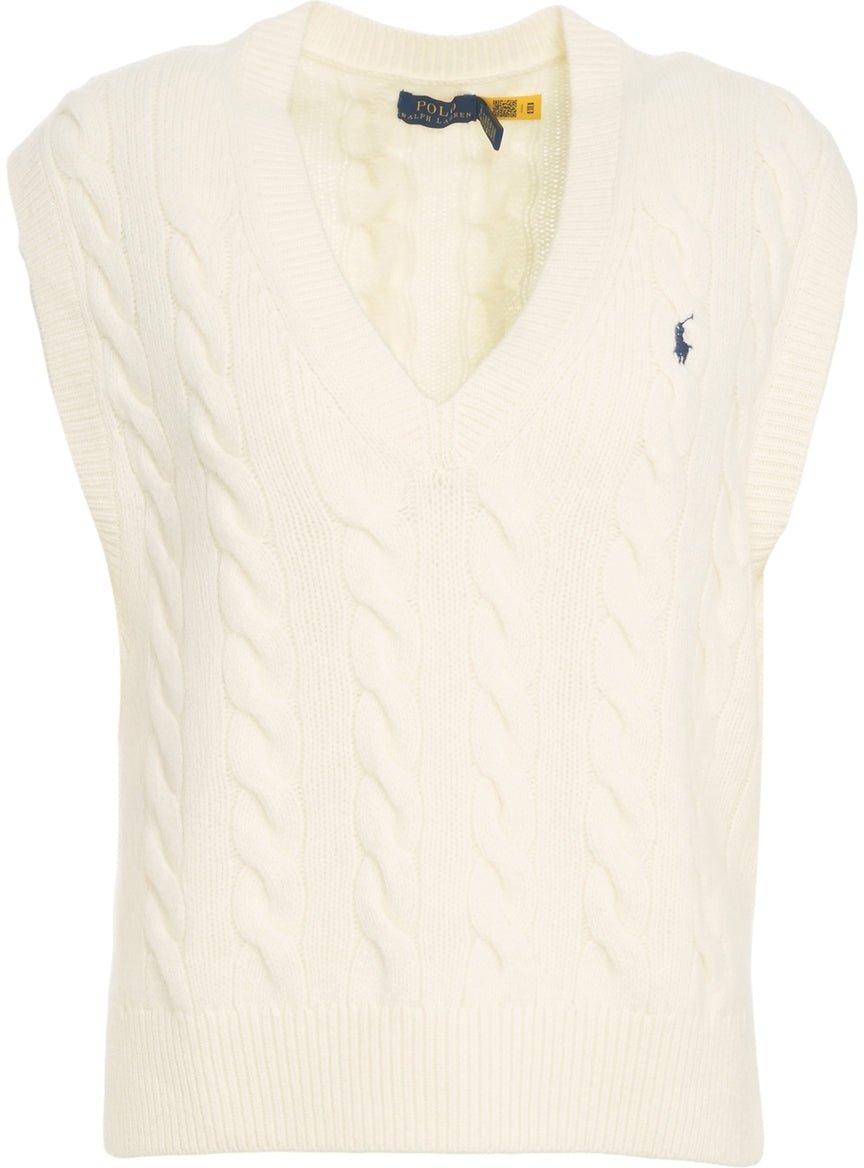 Ralph Lauren Pullover with cable knit pattern Wit