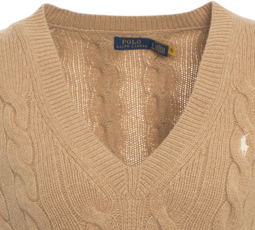 Ralph Lauren Pullover with cable knit pattern Beige